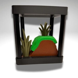 Tiny Black Rain Frog Terrarium - 3D Printed Frog and Terrarium - Room Decor image 6