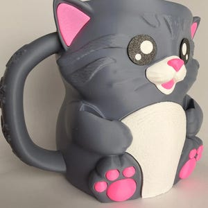 Cuddles the Cat Ice Cream Holder - 3D Printed Cute Ice Pint Holder image 3