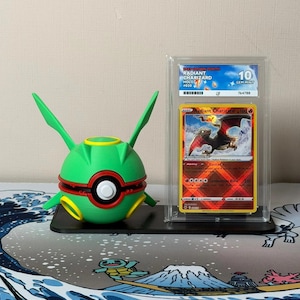 Rayquaza Character Ball with display stand for slabs/toploaded/sleeved trading cards image 1