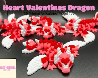 3dPrinted Heart Fidget Dragon - Perfect Valentine's Day Gift - Unique Love Token for Your Significant Other