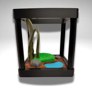 Kleines Pacman Frosch-Terrarium - 3D gedruckter Frosch und Terrarium - Raum-Dekor Bild 2