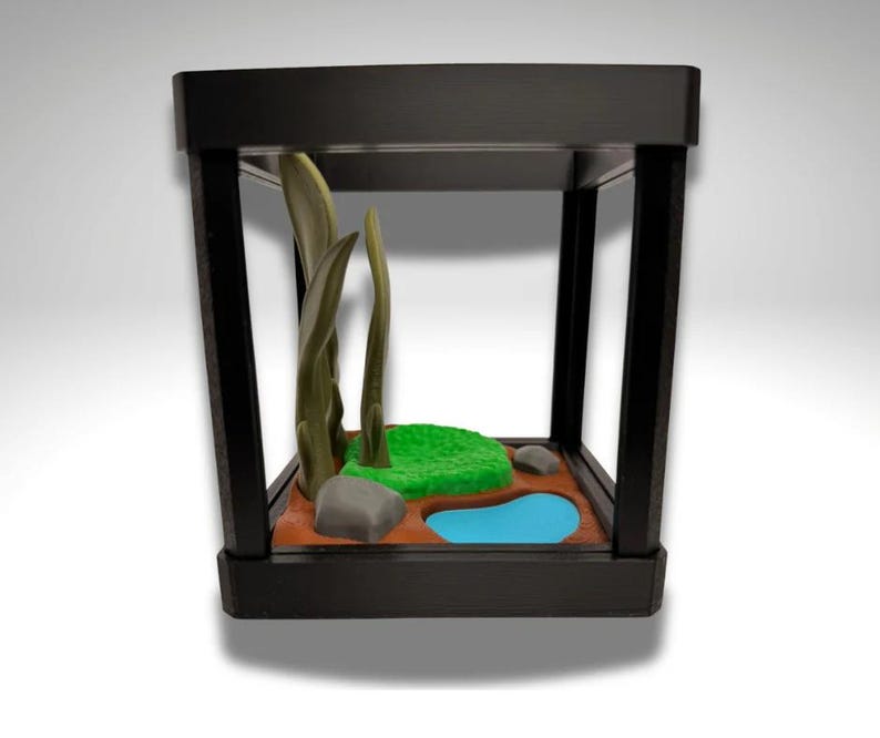 Kleines Pacman Frosch-Terrarium - 3D gedruckter Frosch und Terrarium - Raum-Dekor Bild 2