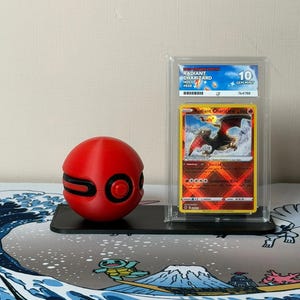 Cherish Monster Ball with display stand for slabs/toploaded/sleeved trading cards image 1