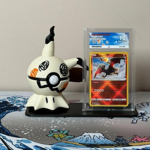 Mimikyu Character Ball with display stand for slabs/toploaded/sleeved trading cards image 1