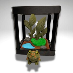 Kleines Pacman Frosch-Terrarium - 3D gedruckter Frosch und Terrarium - Raum-Dekor Bild 7