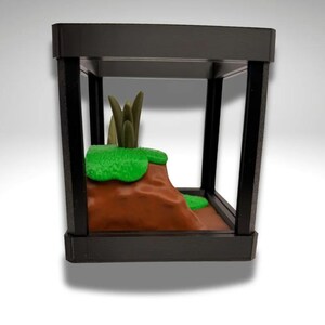 Tiny Black Rain Frog Terrarium - 3D Printed Frog and Terrarium - Room Decor image 5