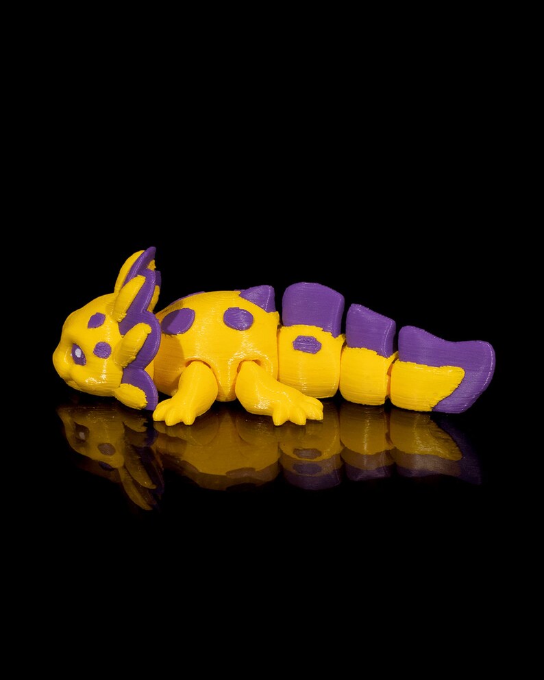Aangepaste gelede 3D-geprinte Axolotl Baby Split - Collectible Display Piece, Stress Relief, ADHD Spinner - Verschillende kleuren - STLFLIX afbeelding 3