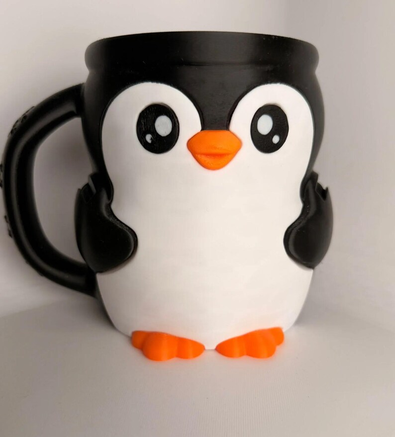 Pebble the Penguin Ice Cream Holder - 3D Printed Cute Ice Pint Holder image 5