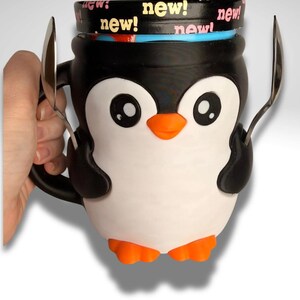 Pebble the Penguin Ice Cream Holder - 3D Printed Cute Ice Pint Holder image 1