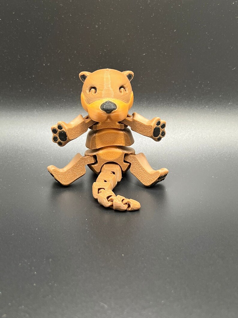 3DPrinted Otter Figurine - Collectible Display Piece, Stress Relief, Personalized Gift, Articulated Flexi - Various Colors - McGybeer image 1