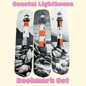 Küsten Leuchtturm Lesezeichen Set - Bookish Geschenke, Bookclub, Booktok, Bookstagram Bild 1