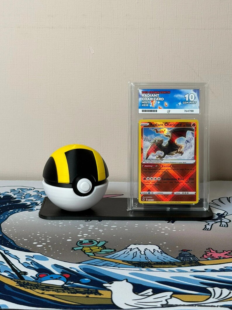 Ultra Monster Ball with display stand for slabs/toploaded/sleeved trading cards image 1