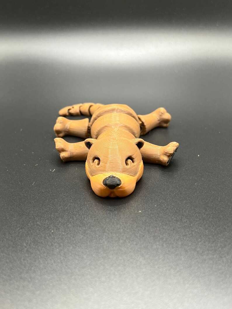 3DPrinted Otter Figurine - Collectible Display Piece, Stress Relief, Personalized Gift, Articulated Flexi - Various Colors - McGybeer image 2