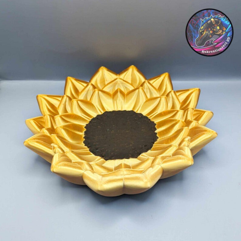 Large Sunflower Ring Dish, Sunflower Trinket Dish, Sunflower Gift, Sunflower Dish, Decorative Tray - Kekreations image 5