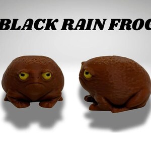 Tiny Black Rain Frog Terrarium - 3D Printed Frog and Terrarium - Room Decor image 2