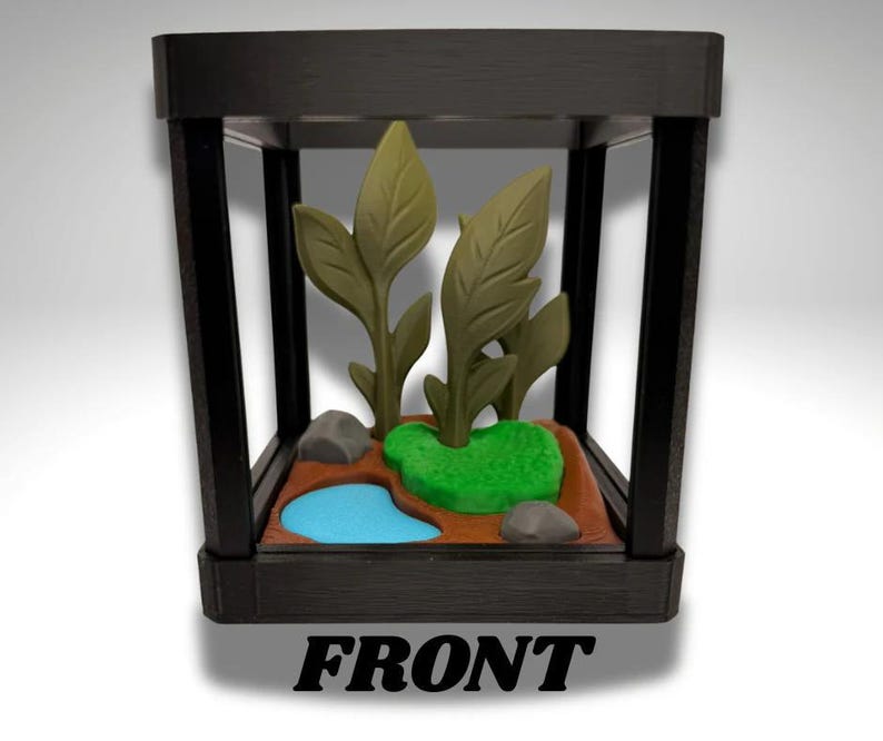 Kleines Pacman Frosch-Terrarium - 3D gedruckter Frosch und Terrarium - Raum-Dekor Bild 5