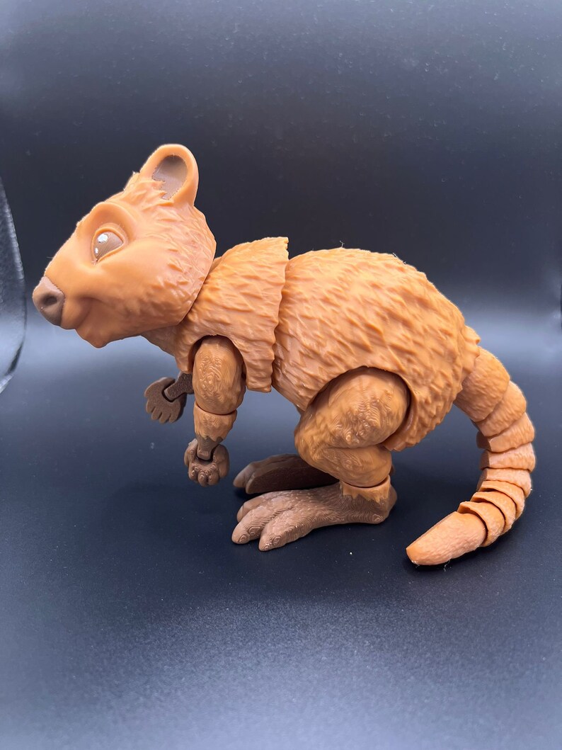 Custom Articulated 3DPrinted Quokka - Collectible Display Piece, Stress Relief, Personalized Gift - Various Colours - Mat Mire Makes image 3