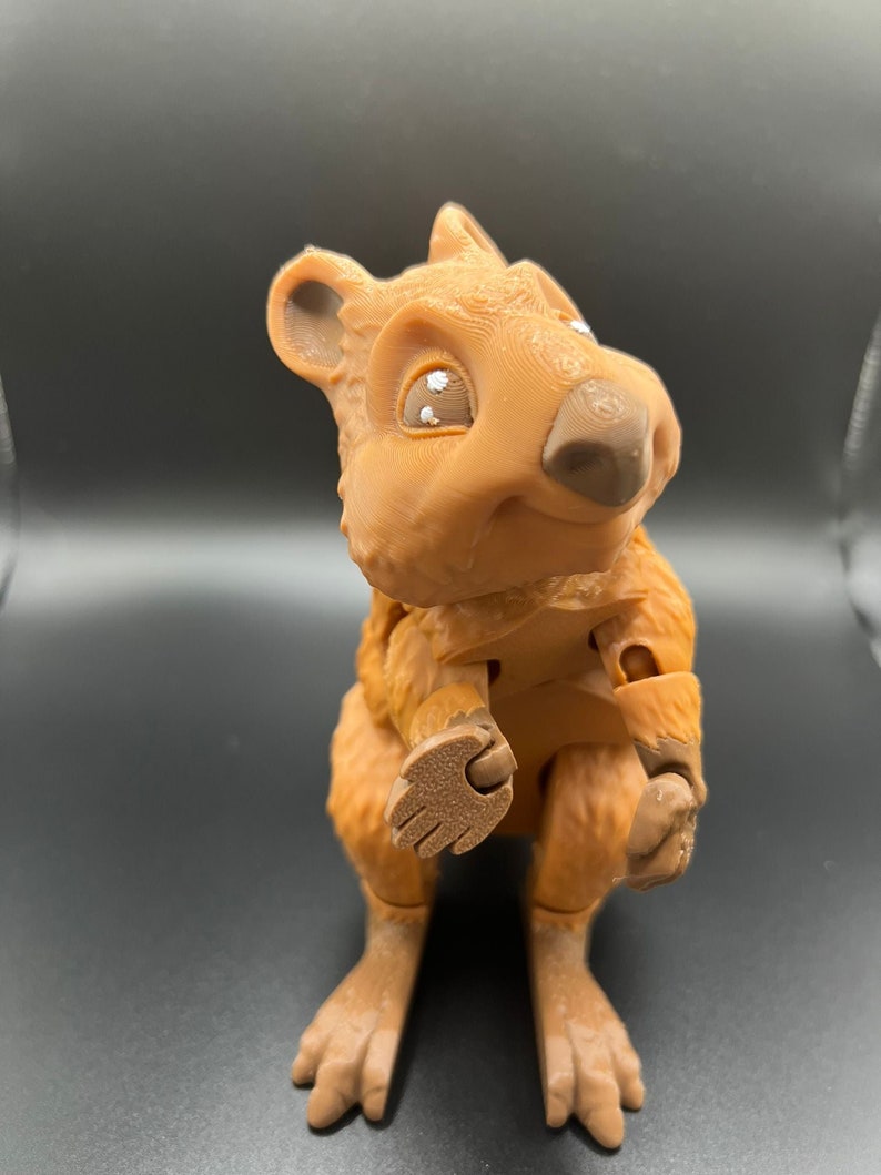 Custom Articulated 3DPrinted Quokka - Collectible Display Piece, Stress Relief, Personalized Gift - Various Colours - Mat Mire Makes image 2