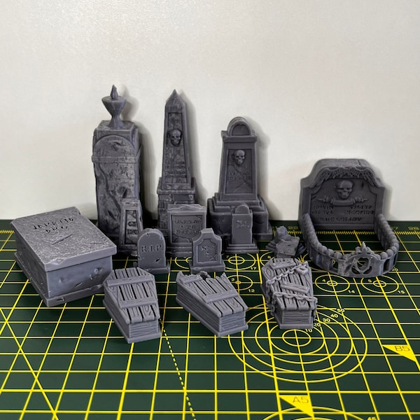 Graveyard Scatter Terrain - Scenic DnD Terrain - Halloween Decoration