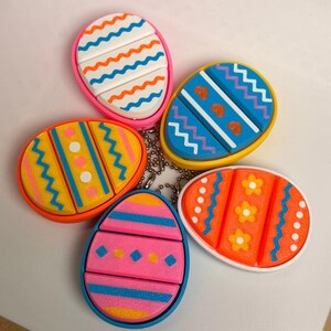 Easter Egg Fidget Keyring Set - Vibrant 3D-Printed Clickers for Tactile Feedback & Stress Relief - Ideal Easter Gift image 4