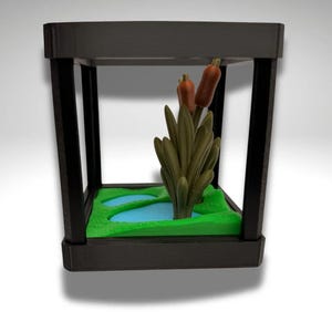 3D Gedruckter Frosch mit roten Augen, kleiner Laubfrosch mit roten Augen und Terrarium - Raumdekor Bild 7