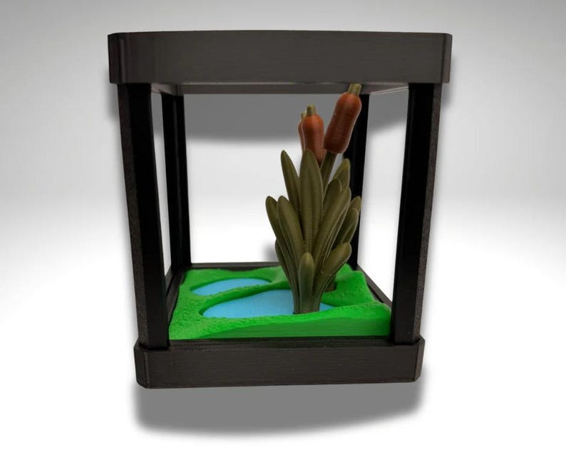 3D Gedruckter Frosch mit roten Augen, kleiner Laubfrosch mit roten Augen und Terrarium - Raumdekor Bild 7