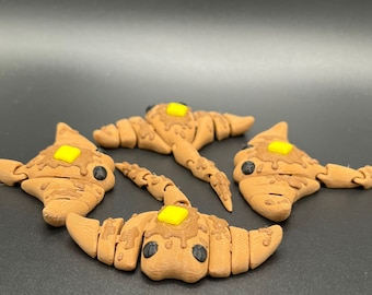 Flappy Jack Gelede Stingray - 3D Geprinte Flapjack, Zeepannenkoek, Fidget Speelgoed, Stress Relief Speelgoed, Zeeschepsel, Oceaanschepsel