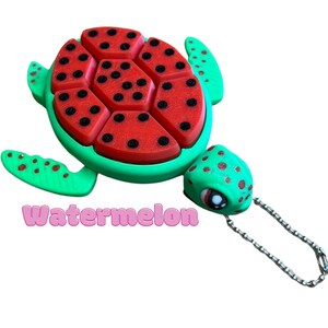 Fruit Turtle Clicker Keychain - Keyrings, Sensory, ADHD, Autism, Anxiety, Stress Relief Watermelon