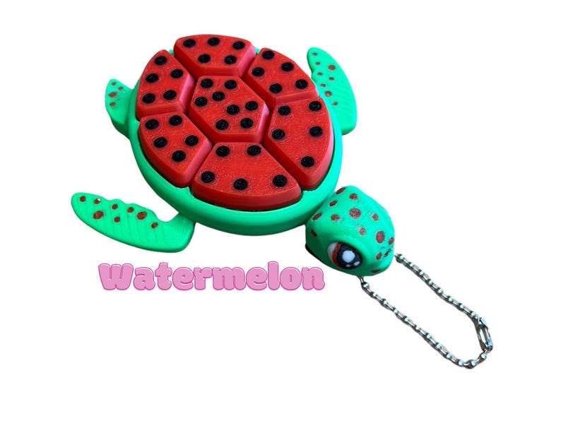 Fruit Turtle Clicker Keychain - Keyrings, Sensory, ADHD, Autism, Anxiety, Stress Relief Watermelon