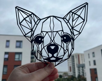 Geometric Chihuahua Wall Art Decor - Geometric Pet Print - Dog Lover Gift Idea