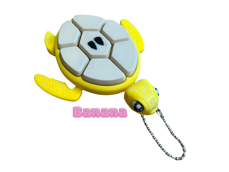 Fruit Turtle Clicker Keychain - Keyrings, Sensory, ADHD, Autism, Anxiety, Stress Relief Banana