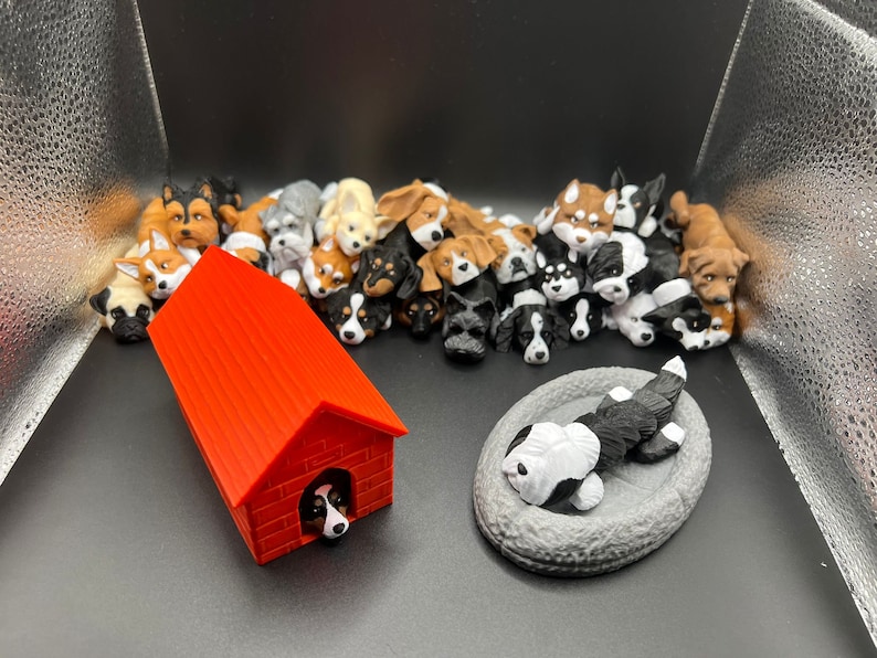 Articulated Adorable 3DPrinted Dogs with Free Bed and House | Lots of Different Breeds | Sensory Stress Fidget | Flexible Cute Gift image 1