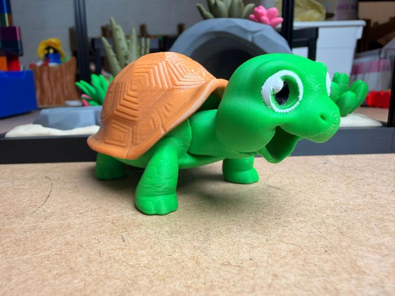 Fidget Tortoise Playset with 3D-Printed Tactile Figure Detailed Tank Environment Interactive Care Set & Stress Relief for Imaginative Play image 5