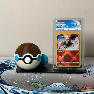 Squirtle Character Ball with display stand for slabs/toploaded/sleeved trading cards image 1