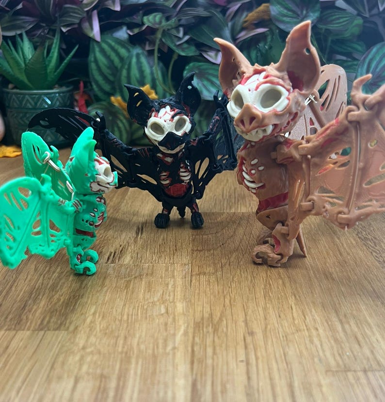 Zombat - Collectible Display Piece, Stress Relief, Personalized Gift, Articulated Flexi - Various Colors - Mat Mire Makes image 2