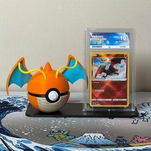 Dragonite Character Ball with display stand for slabs/toploaded/sleeved trading cards image 1