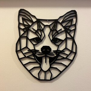 Décor géométrique Shiba Inu Wall Art - Impression géométrique pour animaux de compagnie - Idée cadeau pour amoureux des chiens - Akita - Spitz finlandais - Samoyède - Elkhound image 2