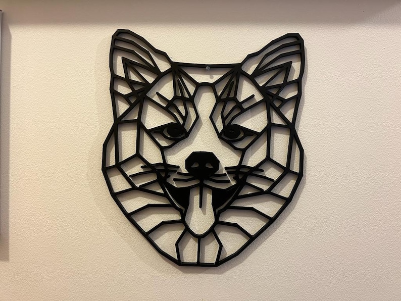 Décor géométrique Shiba Inu Wall Art - Impression géométrique pour animaux de compagnie - Idée cadeau pour amoureux des chiens - Akita - Spitz finlandais - Samoyède - Elkhound image 2