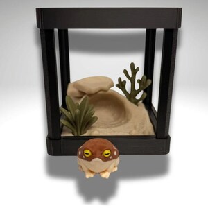 Tiny Desert Frog Terrarium - 3D Printed Frog and Terrarium - Room Decor image 2