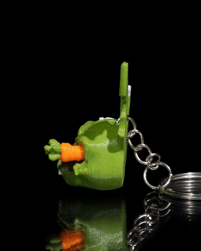 Zombunny Rabbit Keychain, Perfect for Halloween, 3D Printed Keyring Gift image 4