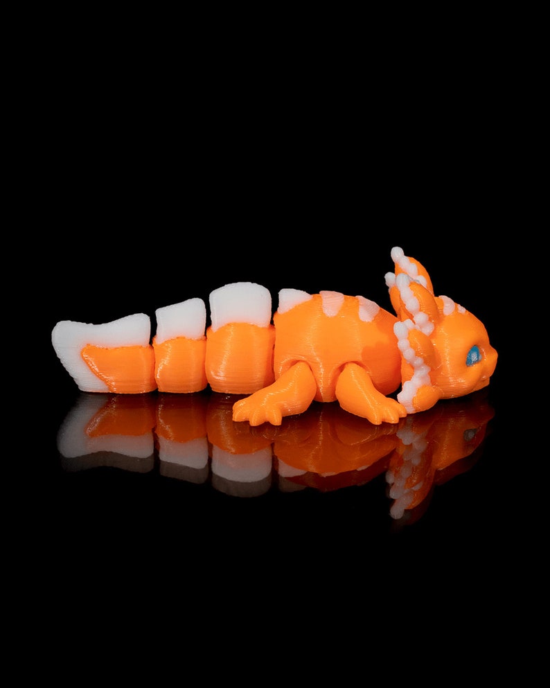Custom Articulated 3DPrinted Axolotl Baby Candy - Collectible Display Piece, Stress Relief, ADHD Spinner - Various Colours - STLFLIX image 3