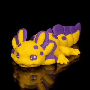 Aangepaste gelede 3D-geprinte Axolotl Baby Split - Collectible Display Piece, Stress Relief, ADHD Spinner - Verschillende kleuren - STLFLIX afbeelding 2