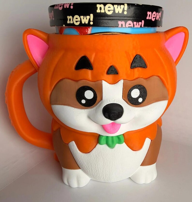 Kevin the Corgi Ice Cream Holder - 3D Printed Cute Ice Pint Holder image 2