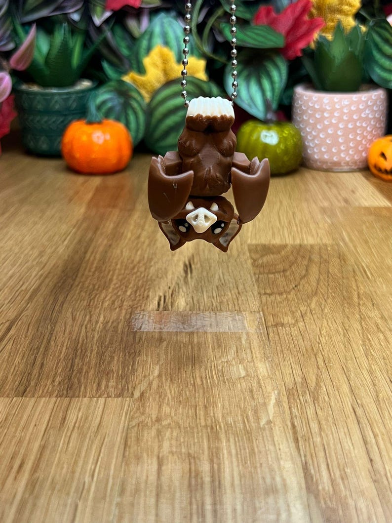 Mini Vampire Bat - Collectible Display Piece, Stress Relief Keychain, Personalized Gift - Mat Mire Makes Keyring