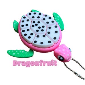 Fruit Turtle Clicker Keychain - Keyrings, Sensory, ADHD, Autism, Anxiety, Stress Relief Dragon Fruit