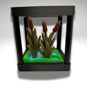 3D Gedruckter Frosch mit roten Augen, kleiner Laubfrosch mit roten Augen und Terrarium - Raumdekor Bild 6