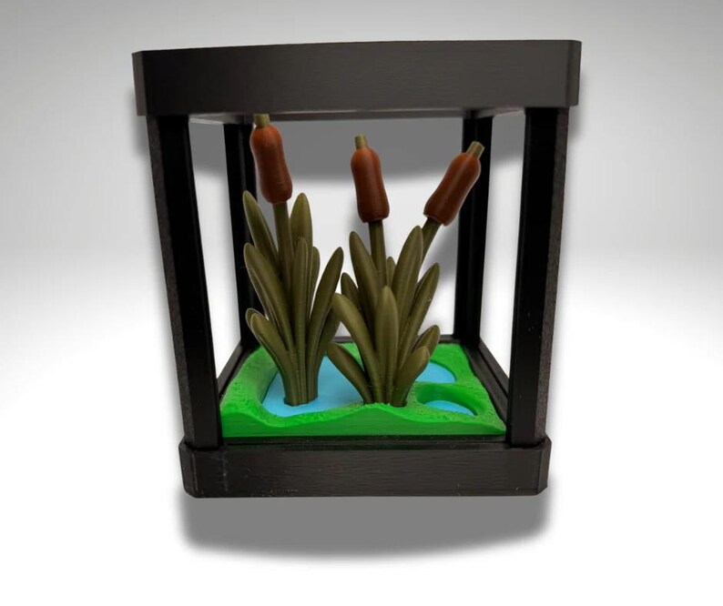 3D Gedruckter Frosch mit roten Augen, kleiner Laubfrosch mit roten Augen und Terrarium - Raumdekor Bild 6