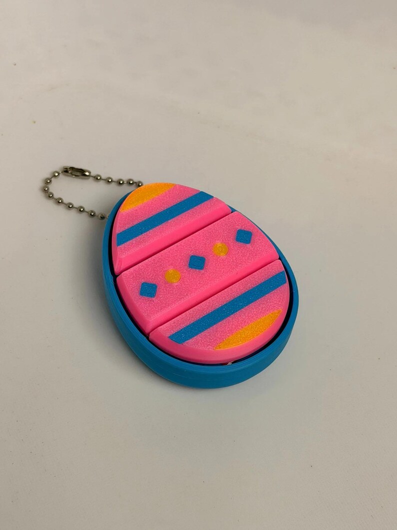Easter Egg Fidget Keyring Set - Vibrant 3D-Printed Clickers for Tactile Feedback & Stress Relief - Ideal Easter Gift image 3
