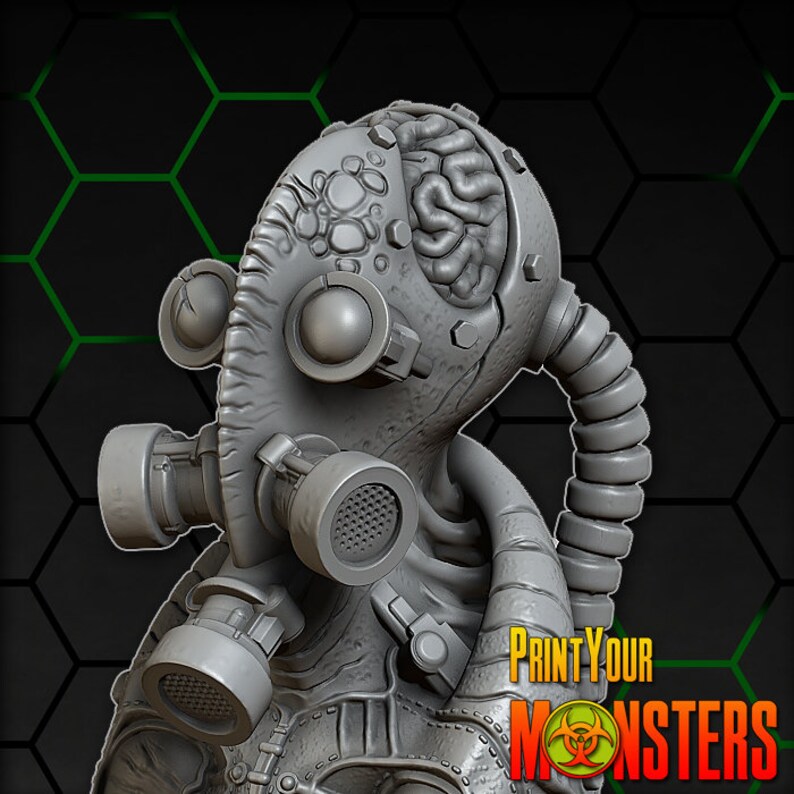 Gas mask Bust Print Your Monsters 3D Printed Resin Etsy