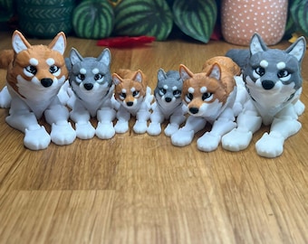 Aangepaste gelede 3D-geprinte wolf - verzamelobject, stressverlichting, gepersonaliseerd cadeau - verschillende kleuren - Kekreations